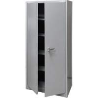 Armoire de rangement, Acier, 4 Tablettes, 66" h x 30" la x 15" P, Gris D. Morneault & Fils