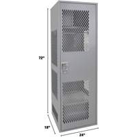 Gear Locker with Door, Steel, 24" W x 18" D x 72" H, Grey D. Morneault & Fils