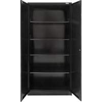 Armoire de rangement Hi-Boy, Acier, 4 Tablettes, 72" h x 36" la x 18" P, Noir D. Morneault & Fils