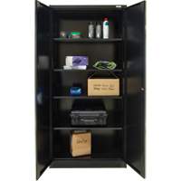 Armoire de rangement Hi-Boy, Acier, 4 Tablettes, 72" h x 36" la x 18" P, Noir D. Morneault & Fils