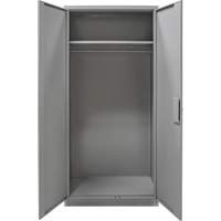Wardrobe Storage Cabinet, Steel, 36" W x 18" D x 72" H, Grey D. Morneault & Fils