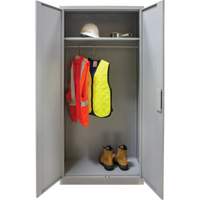 Wardrobe Storage Cabinet, Steel, 36" W x 18" D x 72" H, Grey D. Morneault & Fils