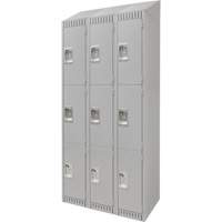 Casiers, 3 niveaux, Bloc de 3, 36" x 18" x 82", Acier, Gris, D&eacute;mont&eacute; D. Morneault & Fils