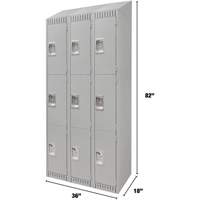 Casiers, 3 niveaux, Bloc de 3, 36" x 18" x 82", Acier, Gris, D&eacute;mont&eacute; D. Morneault & Fils