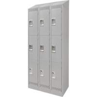 Casiers, 3 niveaux, Bloc de 3, 36" x 18" x 86", Acier, Gris, D&eacute;mont&eacute; D. Morneault & Fils