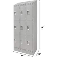 Casiers, 3 niveaux, Bloc de 3, 36" x 18" x 86", Acier, Gris, D&eacute;mont&eacute; D. Morneault & Fils