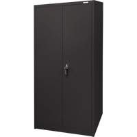 Armoire d'entreposage, Acier, 4 Tablettes, 66" h x 30" la x 15" P, Noir D. Morneault & Fils