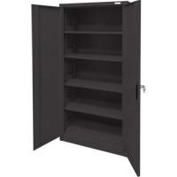 Armoire d'entreposage, Acier, 4 Tablettes, 78" h x 36" la x 24" P, Noir D. Morneault & Fils