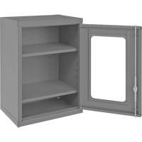 Armoire de rangement murale avec portes transparentes, 26-15/16" h x 18-1/8" la x 13-11/16" p, 2 tablettes, Acier, Gris D. Morneault & Fils