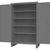 Cabinet with Recessed Pegboard Doors, Steel, 4 Shelves, 78" H x 48" W x 30" D, Grey D. Morneault & Fils