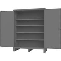 Cabinet with Recessed Doors, Steel, 4 Shelves, 78" H x 60" W x 30" D, Grey D. Morneault & Fils