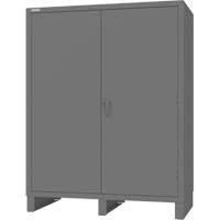 Cabinet with Recessed Doors, Steel, 4 Shelves, 78" H x 60" W x 30" D, Grey D. Morneault & Fils