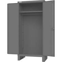 Cabinet with Hanging Bar & Standard Recessed Doors, Steel, 78" H x 36" W x 24" D, Grey D. Morneault & Fils