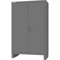 Cabinet with Hanging Bar & Standard Recessed Doors, Steel, 78" H x 48" W x 24" D, Grey D. Morneault & Fils