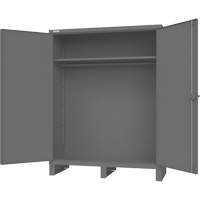 Cabinet with Hanging Bar & Standard Recessed Doors, Steel, 78" H x 60" W x 24" D, Grey D. Morneault & Fils