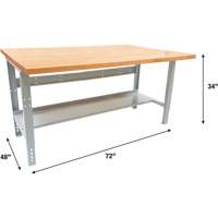 Industrial Modular Workbench, 1000 lbs. Cap., 72" W x 48" D D. Morneault & Fils