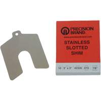 Slotted Shim Assortments, 2" L x 0.001"- 0.125" Thickness, 2" W, Stainless Steel D. Morneault & Fils