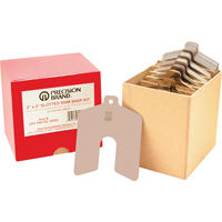 Slotted Shim Assortments, 2" L x 0.001"- 0.075" Thickness, 2" W, Stainless Steel D. Morneault & Fils