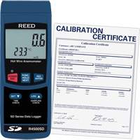 Thermo-an&eacute;mom&egrave;tres &agrave; fil chaud avec enregistrement de donn&eacute;es et certificat de calibration, Enregistrement des donn&eacute;es, Gamme de v&eacute;locit&eacute; d'air de 0,2 - 25 m/sec D. Morneault & Fils