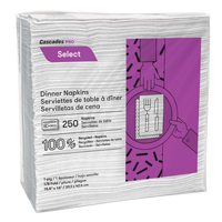 Pro Select 1/8 Fold Dinner Napkins, 1 Ply, 15.5" x 16" D. Morneault & Fils