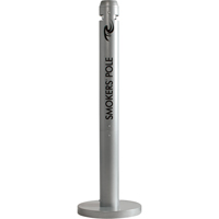 Smokers' Pole Cigarette Receptacle, Free-Standing, Aluminum, 41" Height D. Morneault & Fils