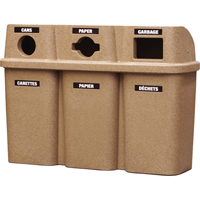 Contenants de recyclage Bullseye, Bord de rue, Plastique, 3 x 22 gal. US D. Morneault & Fils