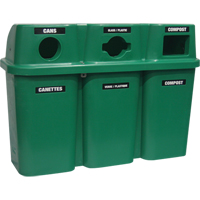 Contenants de recyclage Bullseye, Bord de rue, Plastique, 3 x 22 gal. US D. Morneault & Fils