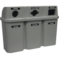 Contenants de recyclage Bullseye, Bord de rue, Plastique, 3 x 22 gal. US D. Morneault & Fils