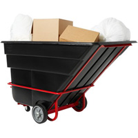Tilt Truck, Black Recycled Plastic, 1/2 cu.yd., 1400 lbs. Load Capacity D. Morneault & Fils
