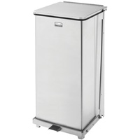 Defenders&reg; Square Step Can with Liner, Stainless Steel, 13 US gal. Capacity D. Morneault & Fils