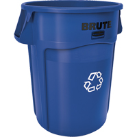 Contenants ronds pour le recyclage BRUTE, Vrac, Plastique, 44 gal. US D. Morneault & Fils