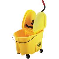 Ensemble de seau pour vadrouille et essoreuse WaveBrake, Pression vers le bas, 8,75 gal. US (35 pintes), Jaune D. Morneault & Fils