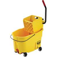Ensemble de seau pour vadrouille et essoreuse WaveBrake, Pression lat&eacute;rale, 11 gal. US (44 pintes), Jaune D. Morneault & Fils