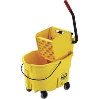 Seau pour vadrouille et essoreuse WaveBrake, Pression lat&eacute;rale, 6,5 gal. US (26 pintes), Jaune D. Morneault & Fils