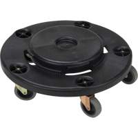 Waste Container Dolly, Polypropylene, Black, Fits: 24" Dia. D. Morneault & Fils