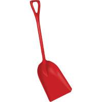One-Piece Food Processing Shovel, 14" x 17" Blade, 42-1/2" Length, Plastic, Red D. Morneault & Fils