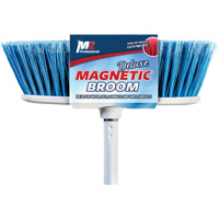 Flat Magnetic Indoor Broom with Handle, 48" Long D. Morneault & Fils