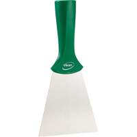 Grattoir en acier inoxydable avec poign&eacute;e montable sur manche, Vert, 4" la x 8" lo D. Morneault & Fils