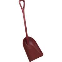 One-Piece Metal Detectable Shovel, 13-3/4" x 17" Blade, 42-1/2" Length, Plastic, Red D. Morneault & Fils