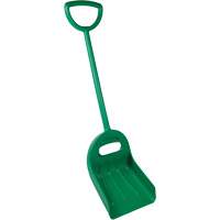 Double Grip Wide Shovel, 14" x 18" Blade, 47-1/2" Length, Plastic, Green D. Morneault & Fils