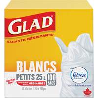 Petits sacs &agrave; ordures 25 L avec Febreze, R&eacute;gulier, 20" la x 20" lo, Blanc D. Morneault & Fils