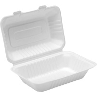 Contenants &agrave; charni&egrave;re pour nourriture compostable, Bagasse, Rectangulaire D. Morneault & Fils