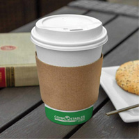 Manchons Kraft pour gobelet de caf&eacute;, Papier, 12 oz - 20 oz, Brun D. Morneault & Fils