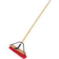 Push Broom with Braced Handle, 18", Medium, PVC Bristles D. Morneault & Fils