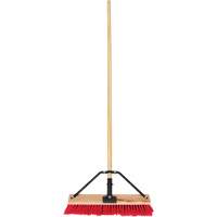 Push Broom with Braced Handle, 18", Medium, PVC Bristles D. Morneault & Fils
