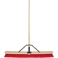 Push Broom with Braced Handle, 36", Medium, PVC Bristles D. Morneault & Fils