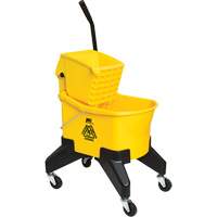 Seau & essoreuse pour vadrouille Grizzly, Pression vers le bas, 8 gal. US (32 pintes), Jaune D. Morneault & Fils