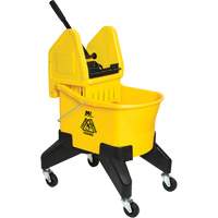 Seau & essoreuse pour vadrouille Grizzly, Pression lat&eacute;rale, 8 gal. US (32 pintes), Jaune D. Morneault & Fils