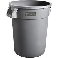 Grey Titan Garbage Container, Plastic, 20 US gal. D. Morneault & Fils