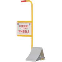 Wheel Chock with Handle & Sign, 7" W x 11-7/8" D x 7-11/16" H D. Morneault & Fils